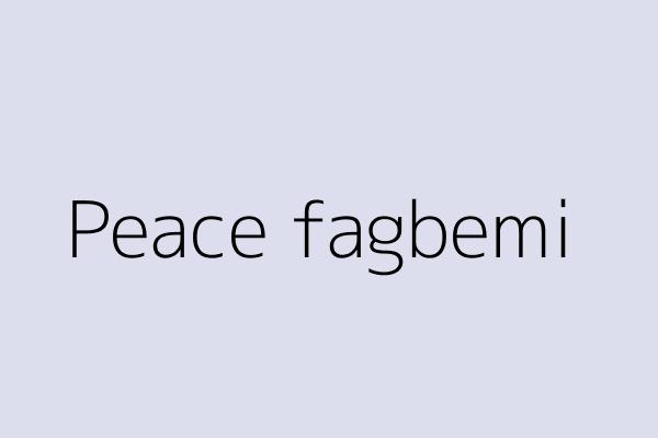 Peace fagbemi